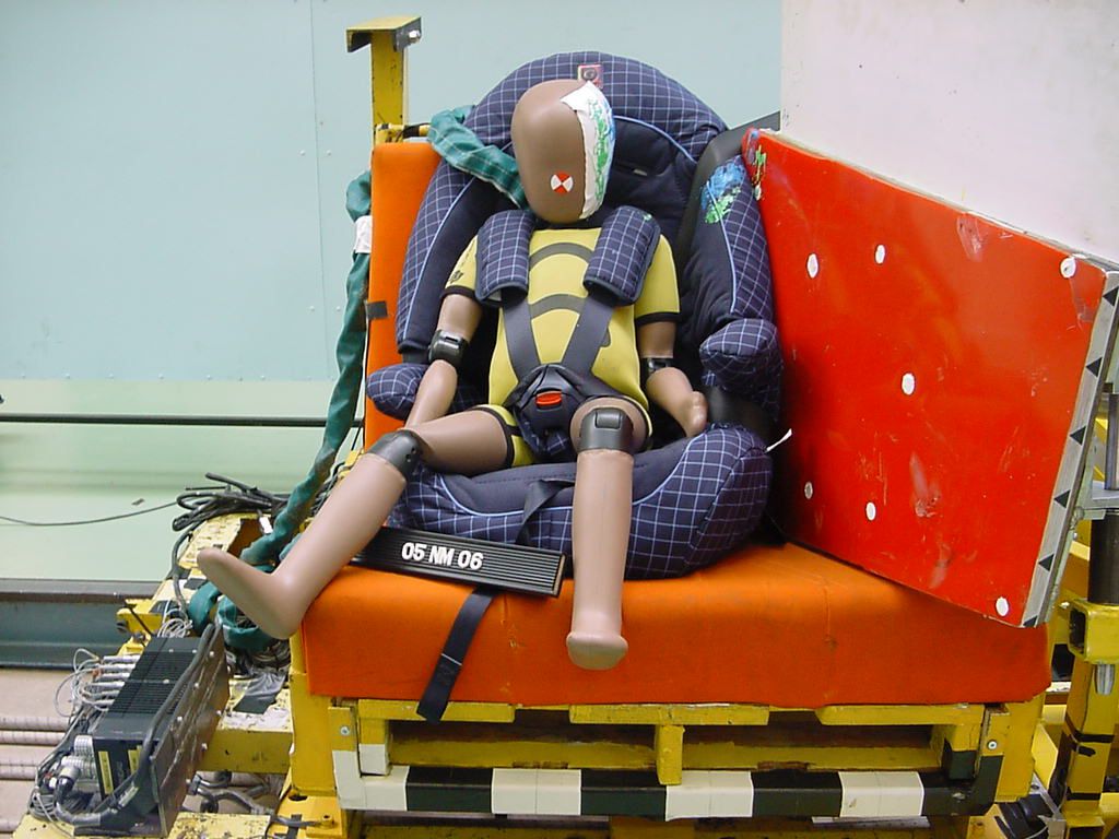 Specific tests are done with child crash test dummies